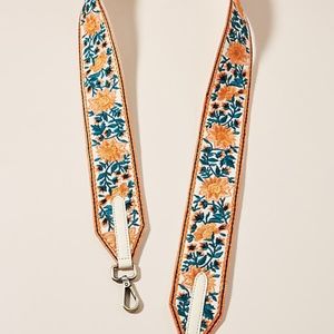 Anthropologie Madeline Embroidered Bag Strap By in White